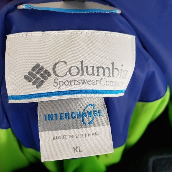 Columbia Interchange 3-in-1 Convertible Jacket Blue Fleece Hooded Mens Size XL - Picture 5 of 9
